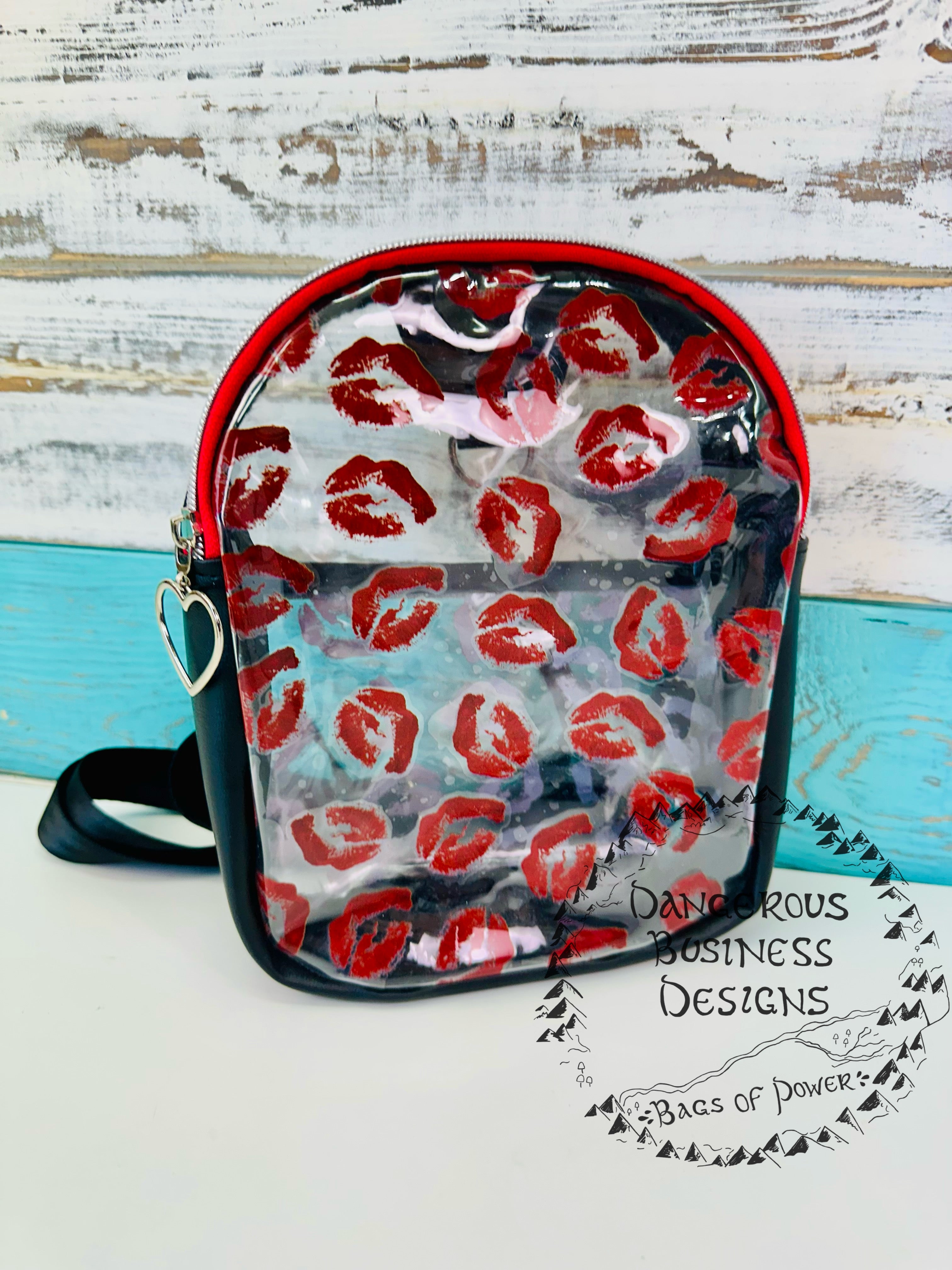 Clear sling Kiss bag
