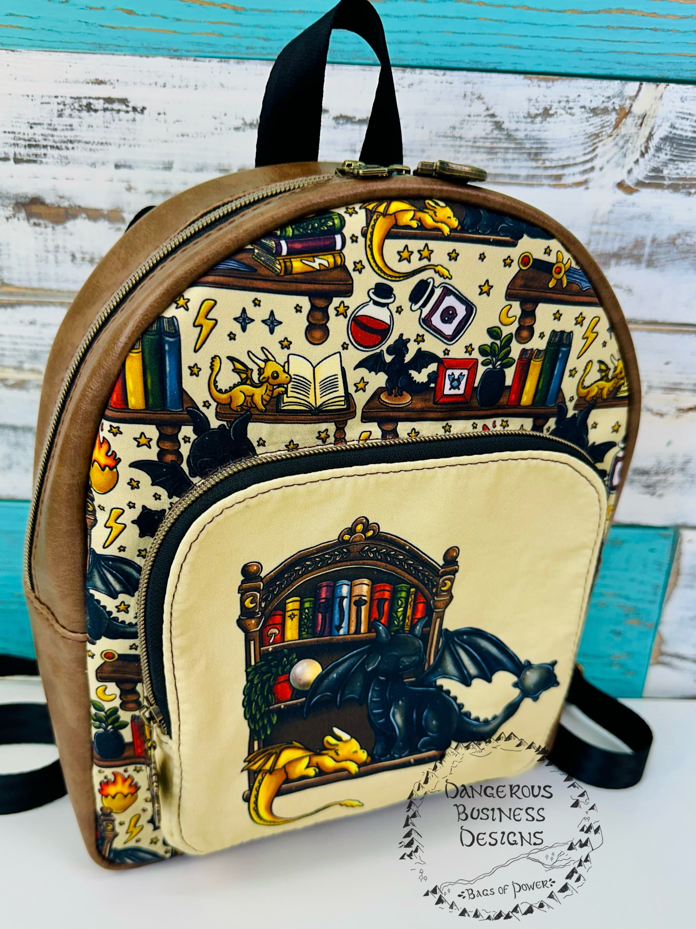 Mini backpack book dragon