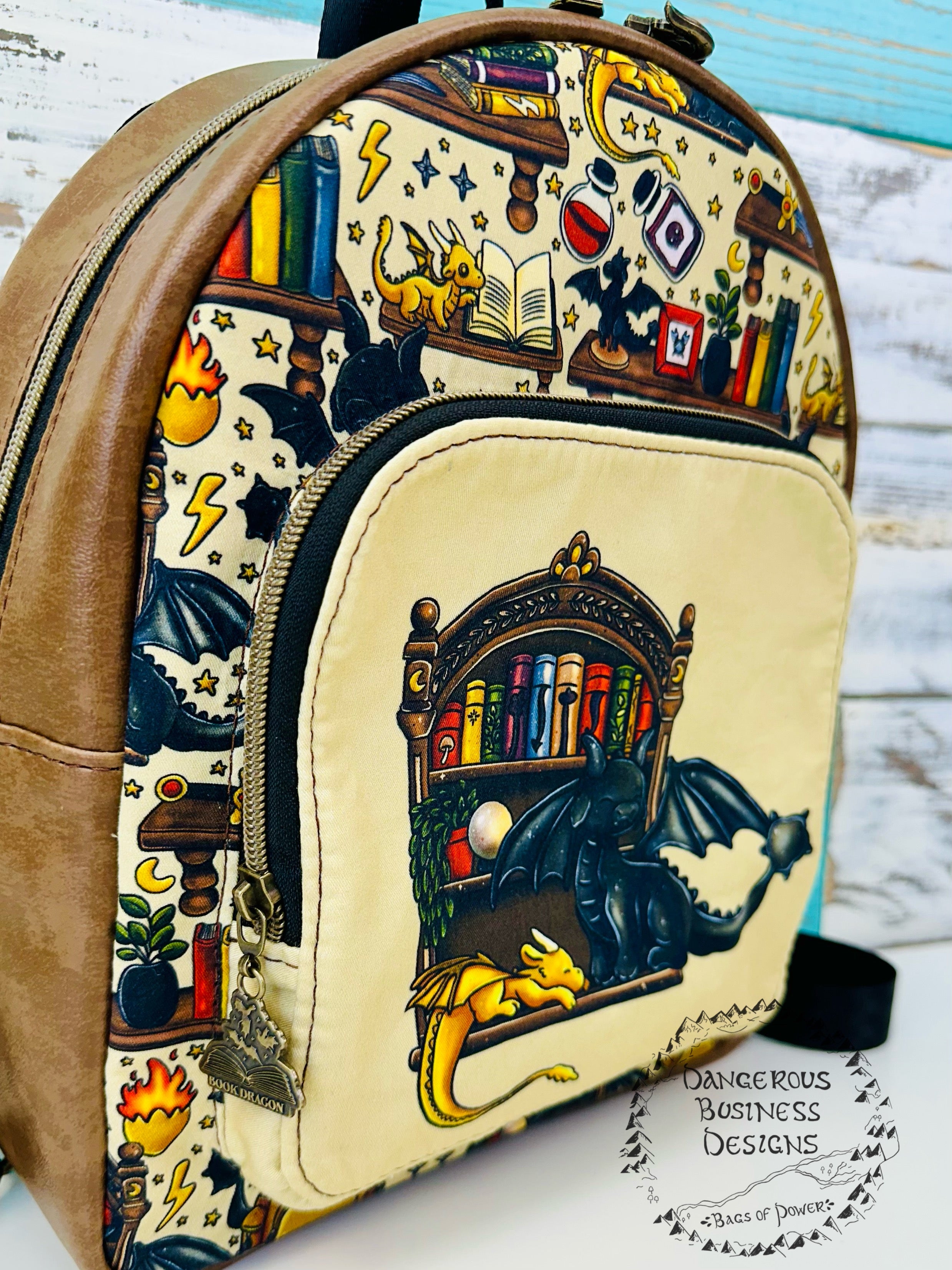 Mini backpack book dragon