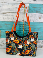 Load image into Gallery viewer, Tote style purse cactus ghosts
